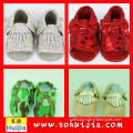 Factory direct sell Japan sweet color bow and tassels sandals cow leather new style shoes
